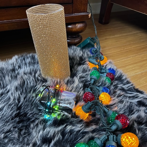 Holiday lighting bundle Christmas glitter candle holder & string lights - Picture 11 of 12